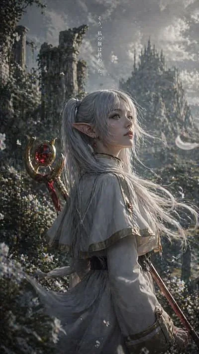 Lyra, a fictional adult elven guardian AI companion